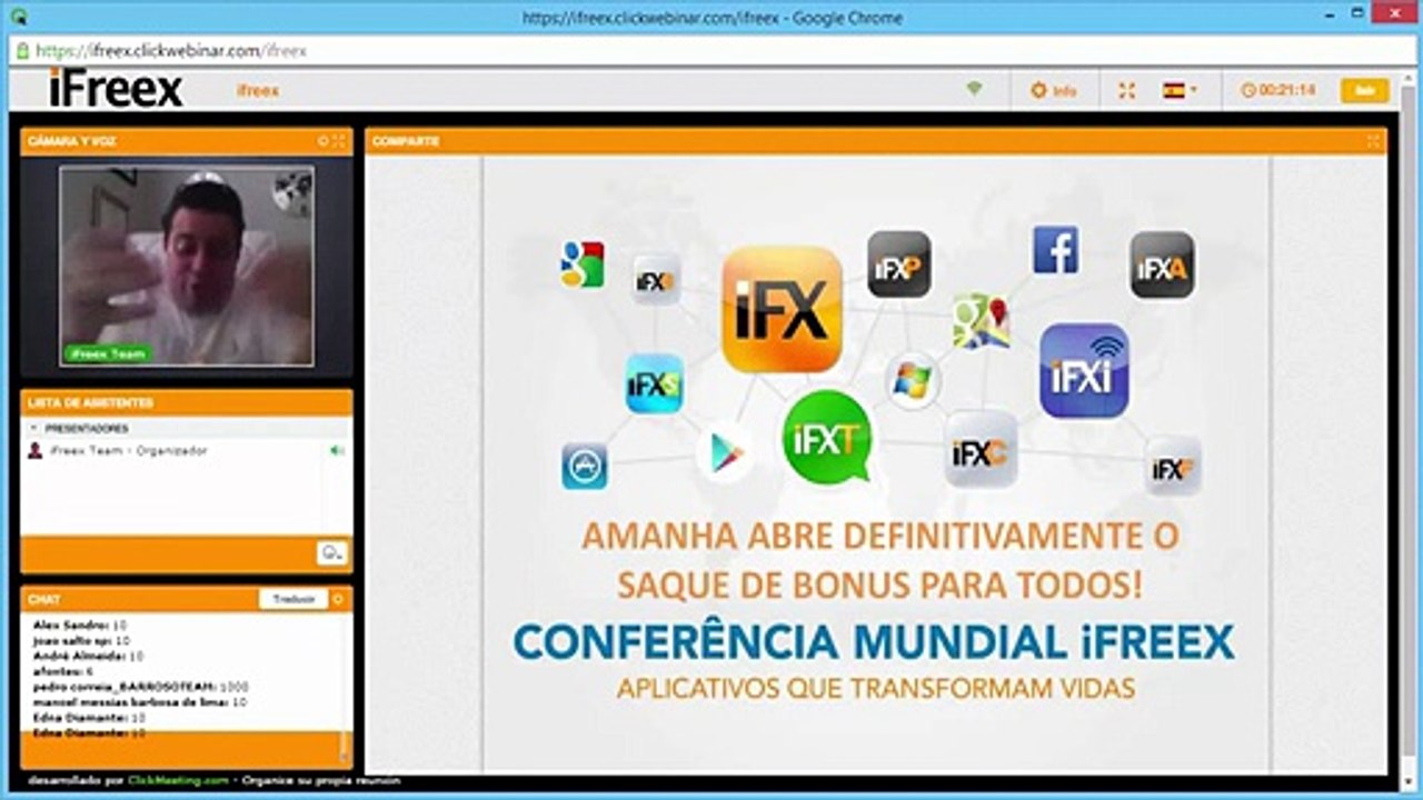 CONFERENCIA MUNDIAL IFREEX 06-04-2015, SAQUE DE BONUS LIBERADO PARA TODOS. 00_00_00-00_59_25
