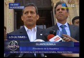 Ollanta Humala: “Hay pruebas de espionaje y no queremos ambigüedades”