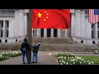 Communist flag waving: Tea partiers get help from state trooper to tear down Chinese flag