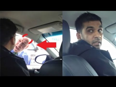 Agresywny policjant po służbie daje kierowcy Uber'a lekcję