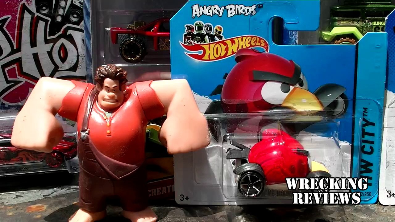 Hot Wheels Custom Fire Car Angry Bird Smashes & Cookie Monster Eats 57 Chevy