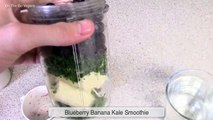 Blueberry Banana Kale Smoothie | Easy On The Go Late Night Vegan Pick Me Up