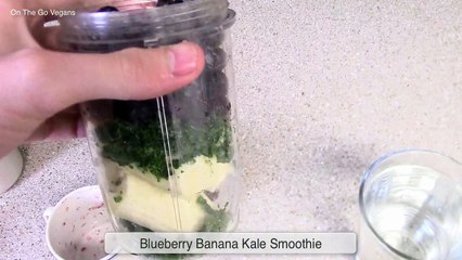Blueberry Banana Kale Smoothie | Easy On The Go Late Night Vegan Pick Me Up