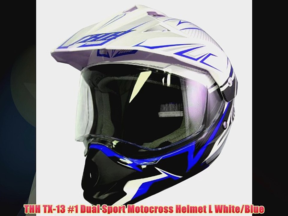 THH TX13 1 Dual Sport Motocross Helmet L WhiteBlue