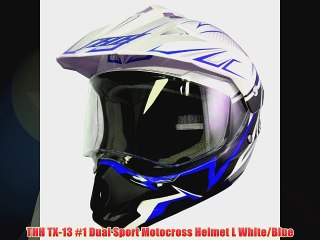 THH TX13 1 Dual Sport Motocross Helmet L WhiteBlue