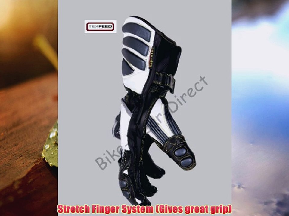 Leather Gun Metal Grey Motorcycle Gloves With Grip Fingers Kevlar Protection M