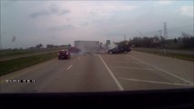 Failed suicide attempt, SUV car pulls in front of truck on highway