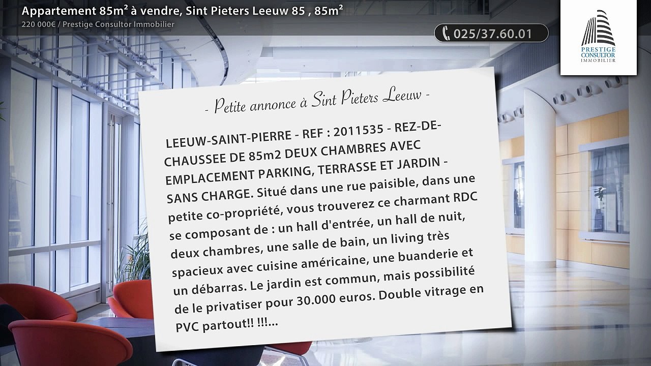 Appartement 85m² à vendre, Sint Pieters Leeuw 85 , 85m²