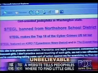 Fox News reports on a pedophile web site
