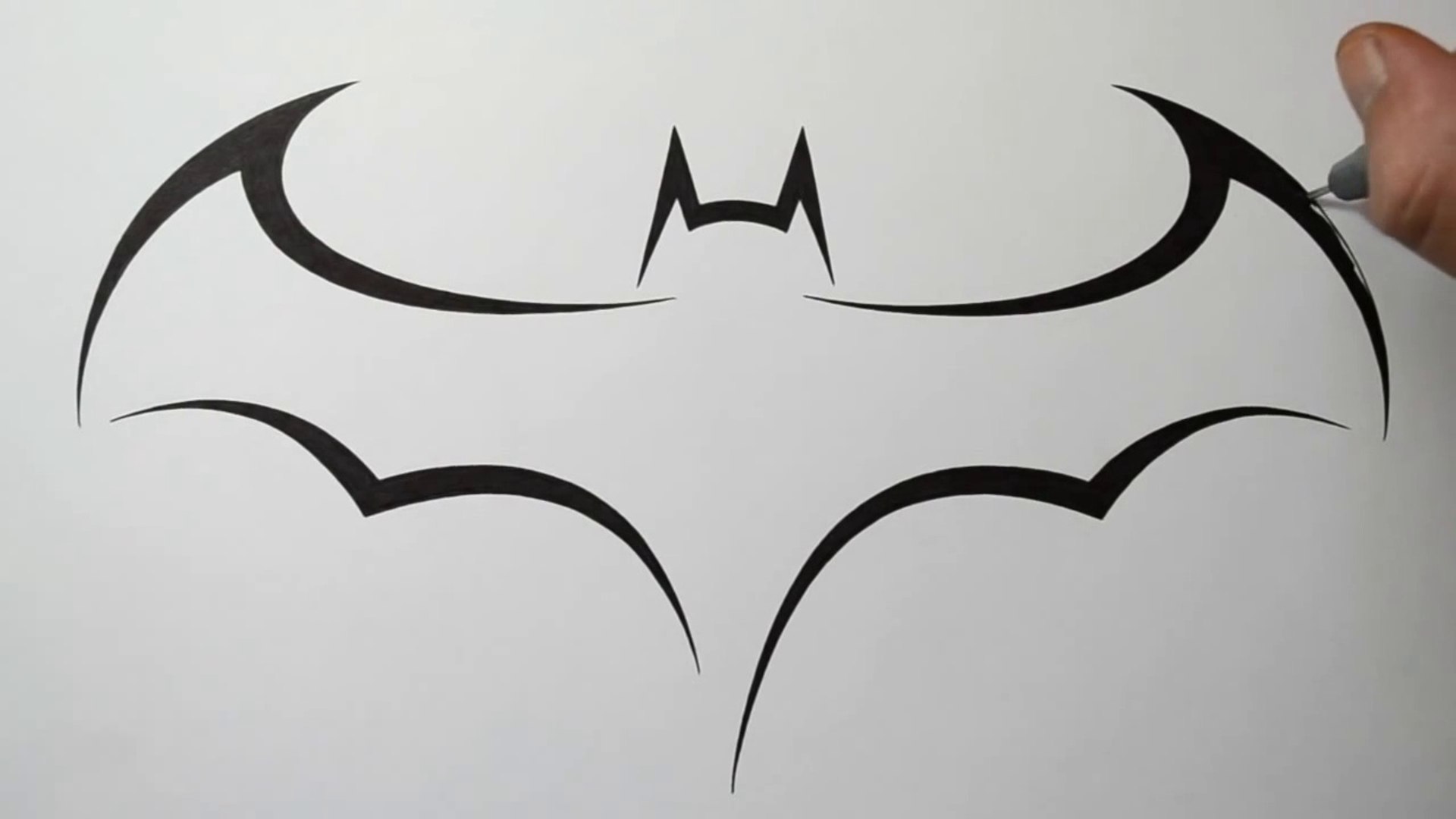 How To Draw Batman Logo Tribal Tattoo Design Style Video
