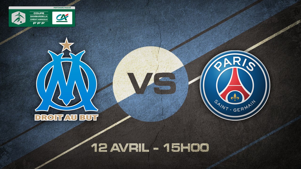 Dimanche 12 avril à 15h00 - Olympique de Marseille - Paris St Germain - Coupe Gambardella 1/4 de finale