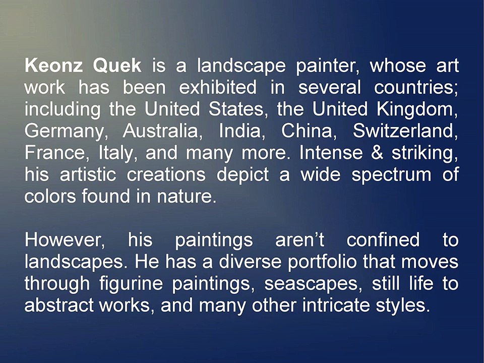 Keonz Quek Is A Landscape Painter