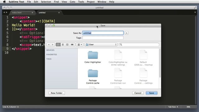 Sublime Text Create New Snippet (Tutorial #8).mp4