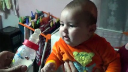 Baby and milk 4 months new 2015 - funny videos