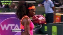 Serena Williams Monster Forehand Return to Halep's Serve