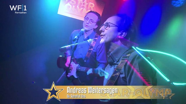 Sänger Andreas Weitersagen in der TV-Musiksendung Star-Olymp -Amber-Musikpromotion