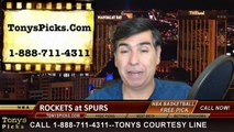 San Antonio Spurs vs. Houston Rockets Free Pick Prediction NBA Pro Basketball Odds Preview 4-8-2015