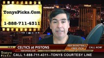 Detroit Pistons vs Boston Celtics Free Pick Prediction NBA Pro Basketball Odds Preview 4-8-2015