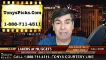 Denver Nuggets vs. LA Lakers Free Pick Prediction NBA Pro Basketball Odds Preview 4-8-2015