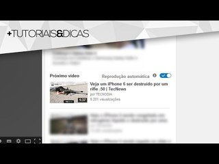 Nova função do YouTube: Reprodução automática