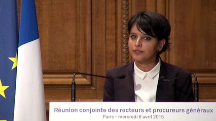 [ARCHIVE] Réunion conjointe des recteurs et des procureurs généraux : Allocution de Najat Vallaud-Belkacem