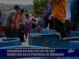 Pobladores de Imbabura denuncian escasez de gas