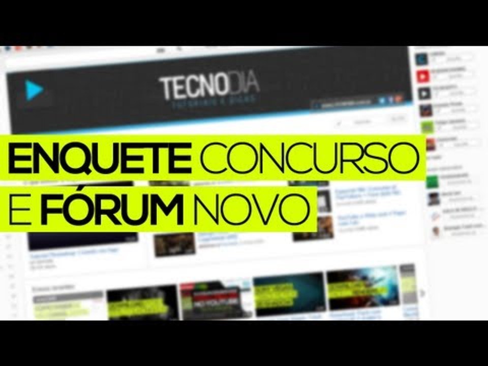 Enquete concurso p/ YouTubers e Fórum novo (de novo)