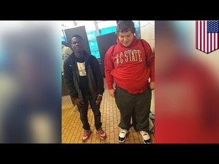 Подросток подарил однокласснику в драных башмаках кроссовки Air Jordan