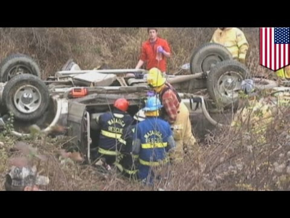 Американец, заснувший за рулём, сорвался в проп...