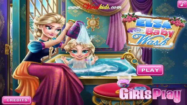 《〒》♣ Caring Games - Elsa Baby Wash - Frozen Elsa baby bath and play game