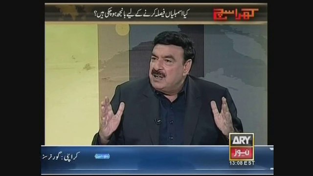 Sheikh Rasheed On ARY News Khara Sach With Mubasher Lucman HD 08 April 2015