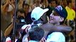 MICHAEL JORDAN & CHICAGO BULLS PLAYERS CELEBRATE WITH BULLS FANS AT CHICAGO STADIUM 1992 NBA FINALS