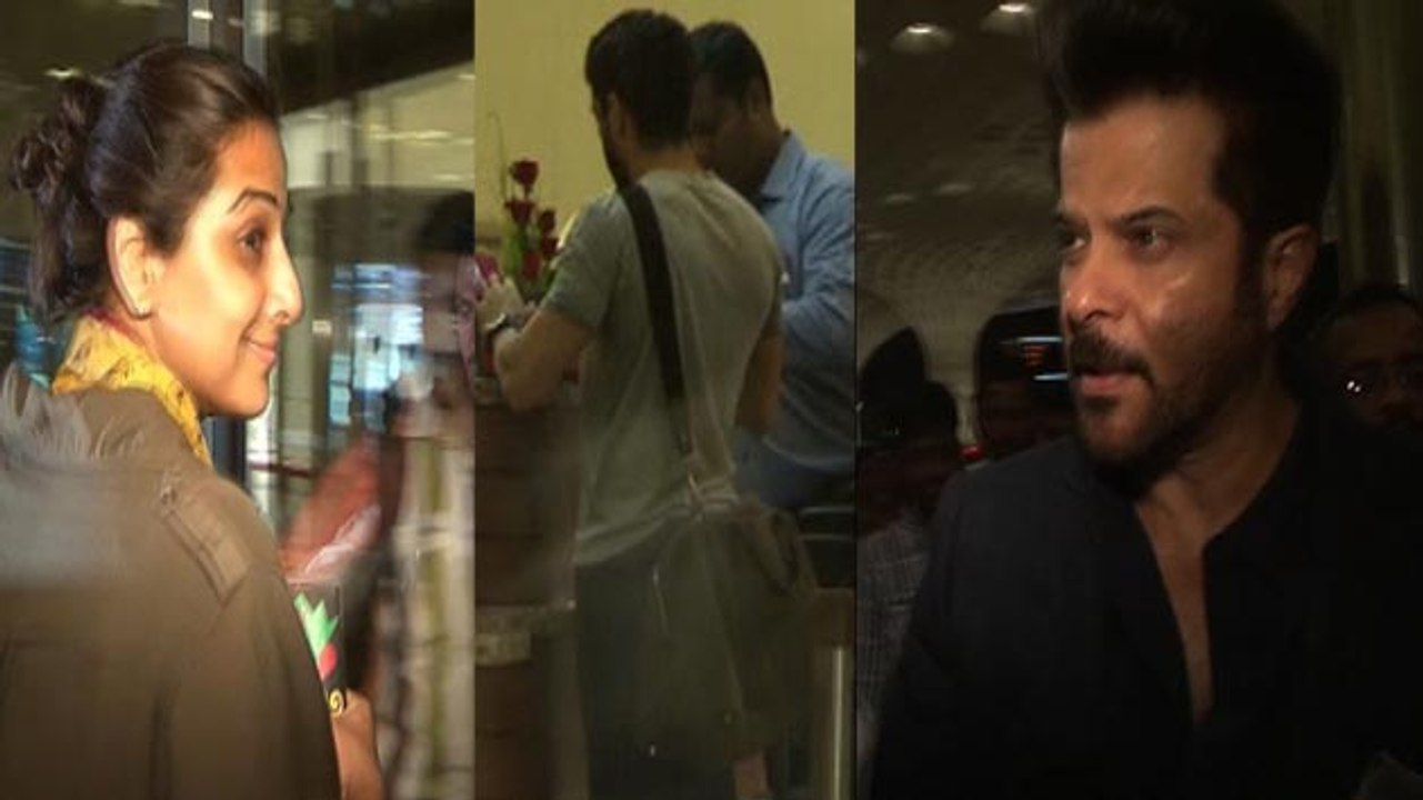 Vidya Balan Farhan Akhtar & Anil Kapoor SPOTTED @ Airport