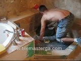 How to do Shower pan - float shower mud bed with mortar - cement installation DIY