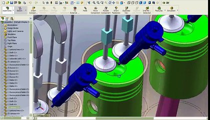diesel motor engine simulation Solidworks