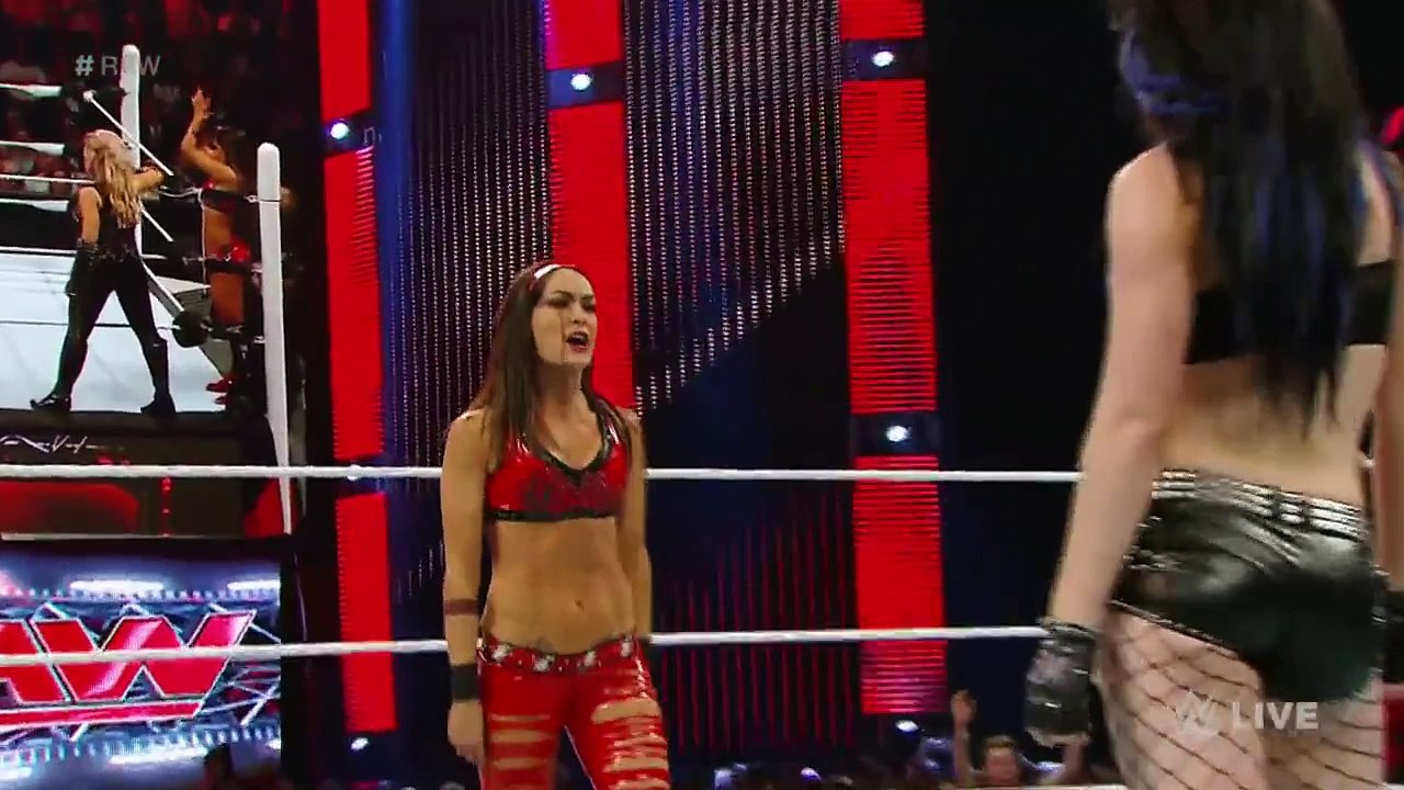 AJ Lee, Paige & Naomi vs The Bella Twins & Natalya  Raw, March 30, 2015