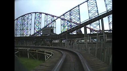 Big Dipper POV Wooden Roller Coaster Blackpool Pleasure Beach UK England Onride