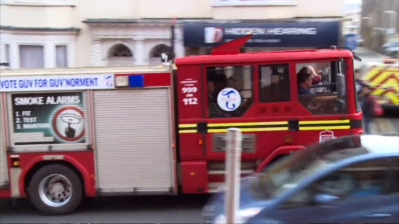 Al Murray delivers election papers in beer-dispensing fire engine