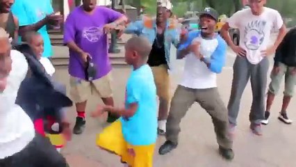 young boys  Dance Battle hiphop street  In Harlem NYC