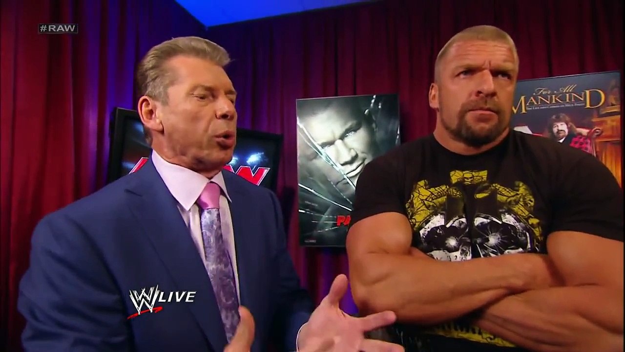 Raw - Mr. McMahon gives Triple H his match with Curtis Axel but The Game doesn't want it: June 10, 2013