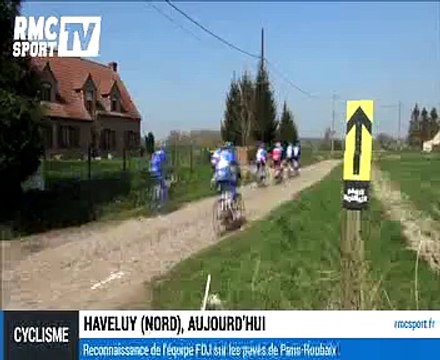 Cyclisme / La FDJ en reconnaissance sur les pavés de Paris-Roubaix - 09/04