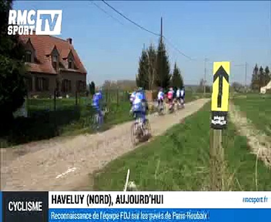 Cyclisme / La FDJ en reconnaissance sur les pavés de Paris-Roubaix - 09/04