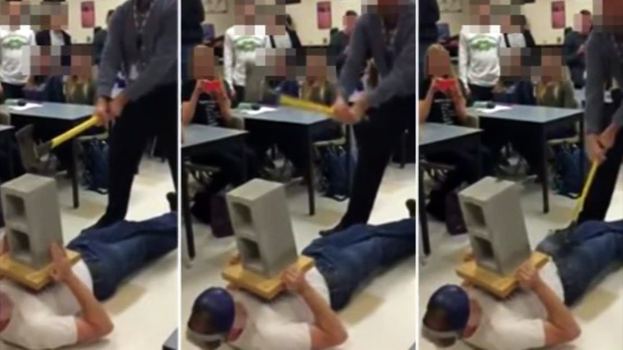 Teacher Gets Hit In The Balls With An Axe - Science Experiment Gone Wrong
