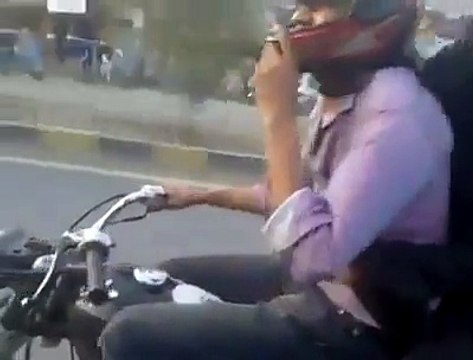 Wow!!! Boy wheeling on Bike with Girl Friend