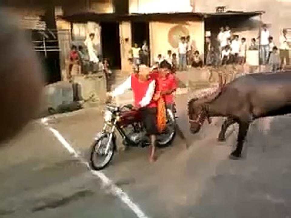 OMG!!! Bull gone Crazy and started hitting
