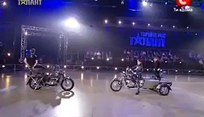 Amazing kid and man doing circus tricks