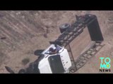 VIDEO:Lors d'une course-poursuite:Un bandit se prend un talus, puis un pylône et finit dans le fossé