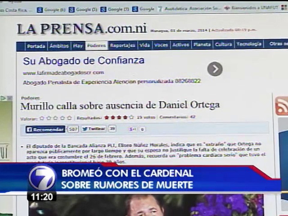 Daniel Ortega reaparece y da la bienvenida a nuevo cardenal