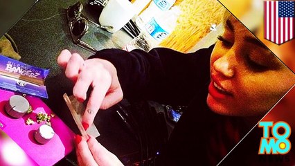 صور مسربة لمايلي سايروس تدخن الحشيش وتتعاطى المخدرات