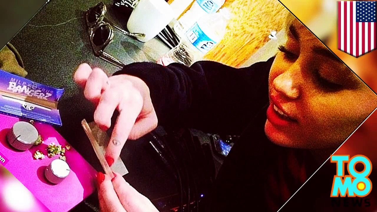 صور مسربة لمايلي سايروس تدخن الحشيش وتتعاطى المخدرات